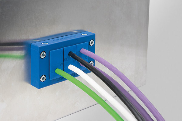 Cable entry frames blue