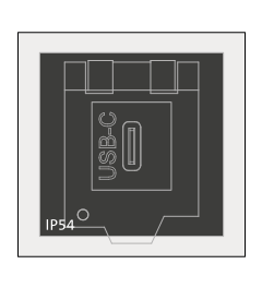 AT-KS-USB-C tule groot, USB-C koppeling+deksel, IP54