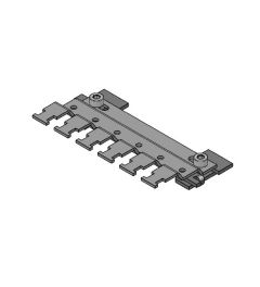 RLFZ EMC multi-shield clamp for 6 SKL for 30mm C-rail