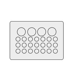 KEL-DP 6/25 A cable entry plate, plug, wall 1.5-2.5mm, gray