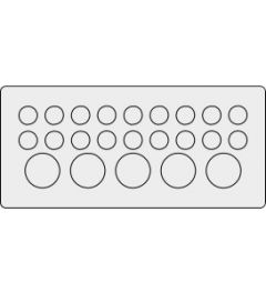 KEL-DP 16/23 A cable entry plate, plug, wall 1.5-2.5mm, gray