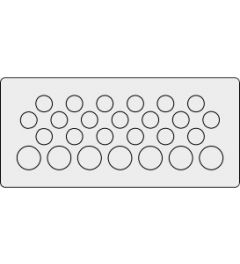 KEL-DP 16/26 A cable entry plate, plug, wall 1.5-2.5mm, gray