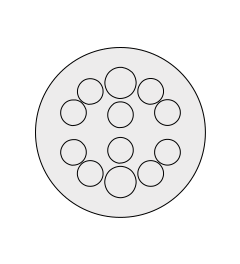 KEL-DP 50/12 B kabelinvoer rond, plug, wand 2.8-4mm, grijs