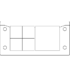 KEL-ER 16/5 CR kabelinvoerframe, 2d, 4/1, zwart