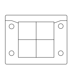 KEL-ER B4 CR (S)VOC kabelinvoerframe, 2d, 4/-, zwart