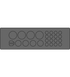 KEL-DP 24/26 A cable entry plate, plug, wall 1.5-2.5mm,black