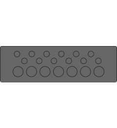 KEL-DP 24/19 B cable entry plate, plug, wall 2.8-4mm, black