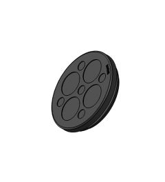 KEL-DP 50/9 B kabelinvoer rond, plug, wand 2.8-4mm, zwart