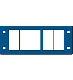 KEL-ER-BL 24/10 kabelinvoerframe , 2d, 10/-, RVS, blauw