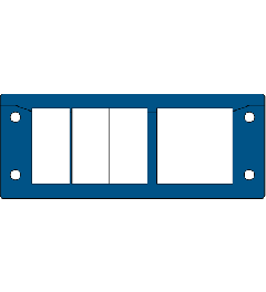 KEL-ER-BL 24/7 kabelinvoerframe , 2d, 6/1, RVS, blauw