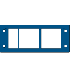 KEL-ER-BL 24/4 kabelinvoerframe , 2d, 2/2, RVS, blauw