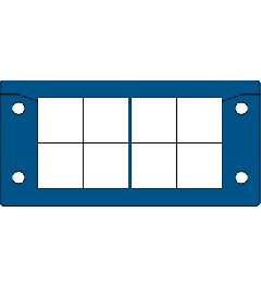 KEL-ER-BL 16/8 kabelinvoerframe , 2d, 8/-, RVS, blauw