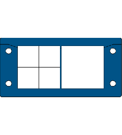 KEL-ER-BL 16/5 kabelinvoerframe , 2d, 4/1, RVS, blauw