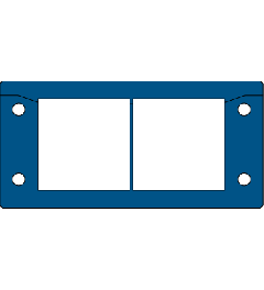 KEL-ER-BL 16/2 kabelinvoerframe , 2d, -/2, RVS, blauw