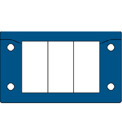 KEL-ER-BL 10/6 kabelinvoerframe , 2d, 6/-, RVS, blauw