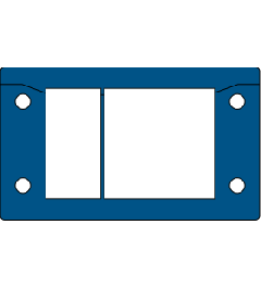 KEL-ER-BL 10/3 kabelinvoerframe , 2d, 2/1, RVS, blauw