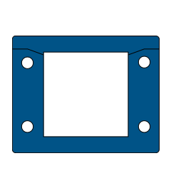 KEL-ER-BL B1 kabelinvoerframe , 2d, -/1, RVS, blauw