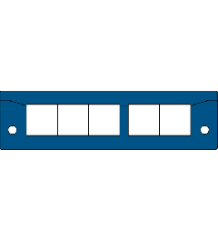 KEL-ER-BL-E5 kabelinvoerframe , 2d, 5/-, RVS, blauw