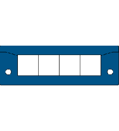 KEL-ER-BL-E4 kabelinvoerframe , 2d, 4/-, RVS, blauw