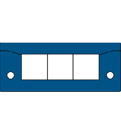 KEL-ER-BL-E3 kabelinvoerframe , 2d, 3/-, RVS, blauw
