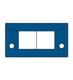 KEL-ER-BL-E2 kabelinvoerframe , 2d, 2/-, RVS, blauw