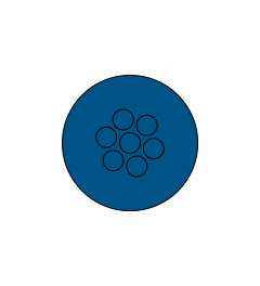 KEL-DPZ-HD 32/7 CR kabelinvoer rond hygiënisch, blauw