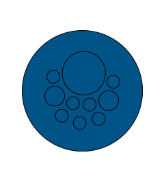 KEL-DPZ-HD 50/10 CR kabelinvoer rond hygiënisch, blauw