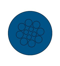 KEL-DPZ-HD 50/12 CR kabelinvoer rond hygiënisch, blauw
