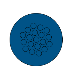 KEL-DPZ-HD 50/19 CR (S)VOC kabelinvoer rond hygiënisch,blauw