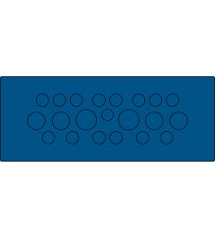 KEL-DPU-HD 24/21 kabelinvoerplaat, bus/klik, blauw