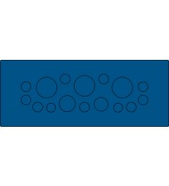 KEL-DPU-HD 24/16-1 kabelinvoerplaat, bus/klik, blauw