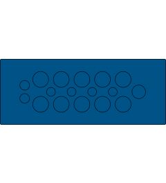 KEL-DPU-HD 24/17 kabelinvoerplaat, bus/klik, blauw
