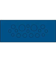 KEL-DPU-HD 24/16 kabelinvoerplaat, bus/klik, blauw