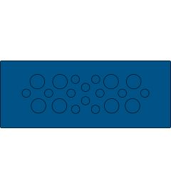KEL-DPU-HD 24/20 kabelinvoerplaat, bus/klik, blauw
