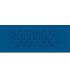 KEL-DPU-HD 24/32 kabelinvoerplaat, bus/klik, blauw