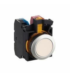 CW drukknop 22mm 1NO/1NC wit