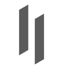 MX set (2st) zijpanelen D.518mm H.2027mm AISI304L