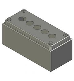 Drukknopkast 90mm 200mm D.85mm 5 gaten M22