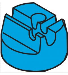 Bevestiging hygiënisch mini Polypropyleen, blauw