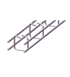 Draadgoot gesloten Elektrolyt. verzinkt 25x25x3000mm-Ø4mm