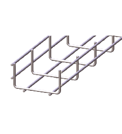 Draadgoot standaard Elektrolyt. verzinkt 55x100x3000mm-Ø4mm