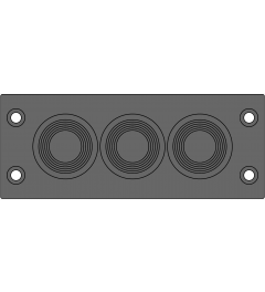 KEL-DPFR 24/3 cable entry plate 3xDPF 14-28, black