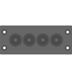KEL-DPFR 24/4 cable entry plate 4xDPF 4-18, black