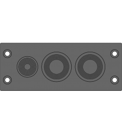 KEL-DPFR 24/3-1 cable entry plate 2xDPF 14-28 +1x4-18, black