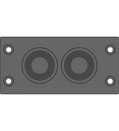 KEL-DPFR 16/2 cable entry plate 2xDPF 14-28, black