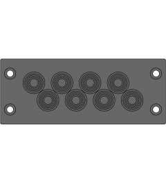 KEL-DPFR 24/8 cable entry plate 8xDPF 3-12, black