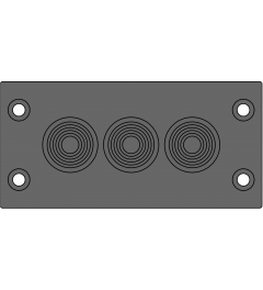 KEL-DPFR 16/3 cable entry plate 3xDPF 4-18, black