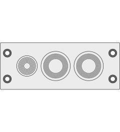 KEL-DPFR 24/3-1 cable entry plate 2xDPF 14-28 +1x4-18, gray