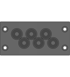 KEL-DPFR 16/6 cable entry plate 6xDPF 3-12, black