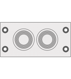 KEL-DPFR 16/2 cable entry plate 2xDPF 14-28, gray